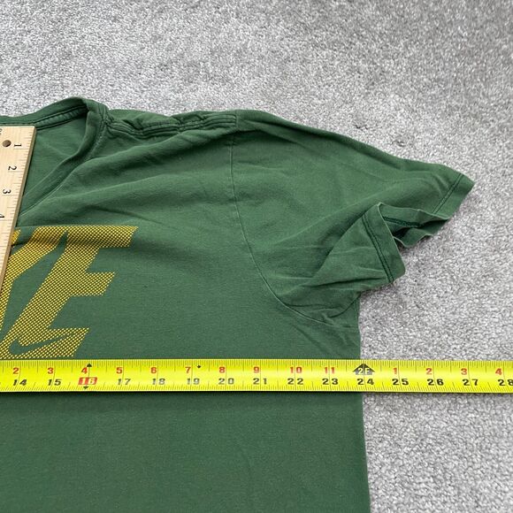 Nike Graphic T-Shirt Mens Large Green Crew Neck Short Sleeve Cotton Casual Tee - Picture 8 of 10